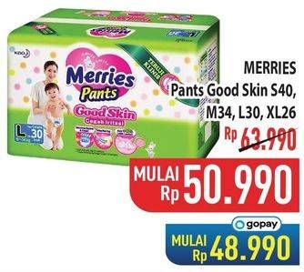 Promo Harga Merries Pants Good Skin L30, M34, XL26, S40 26 pcs - Hypermart