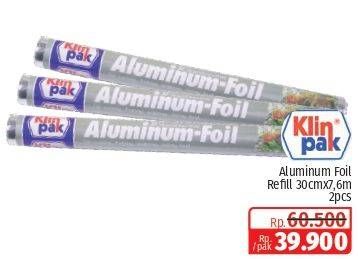 Promo Harga Klinpak Aluminium Foil 30cm X 7.6m per 2 pcs - Lotte Grosir