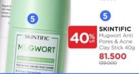 Promo Harga Skintific Mugwort Anti Pores & Acne Clay Stick 40 gr - Watsons