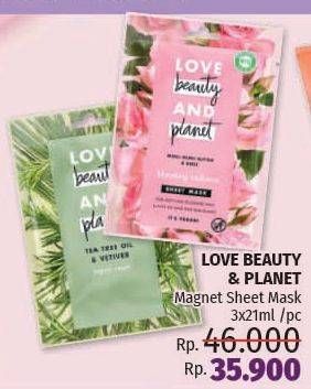 Promo Harga LOVE BEAUTY AND PLANET Sheet Mask per 3 pcs 21 ml - LotteMart
