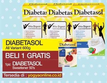 Promo Harga DIABETASOL Special Nutrition for Diabetic All Variants 600 gr - Yogya