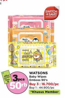 Promo Harga Watsons Baby Wipes 90 pcs - Watsons