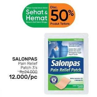 Promo Harga Salonpas Pain Relief Patch 3 pcs - Guardian