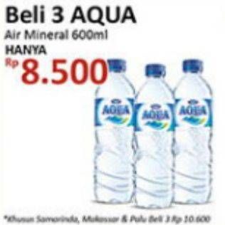 Promo Harga AQUA Air Mineral 600 ml - Indomaret