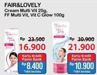 Promo Harga Glow & Lovely (fair & Lovely) Facial Foam Brightening Multi Vitamin, Bright C Glow Vitamin C 100 gr - Alfamart