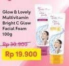 Promo Harga Glow & Lovely (fair & Lovely) Facial Foam Bright C Glow Vitamin C, Brightening Multi Vitamin 100 gr - Indomaret
