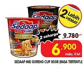 Promo Harga SEDAAP Mie Cup Goreng 85 gr - Superindo