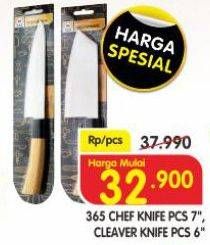 Promo Harga 365 Pisau Chef Knife 7", Cleaver Knife 6"  - Superindo
