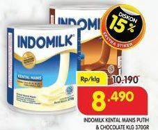 Promo Harga INDOMILK Susu Kental Manis Cokelat, Plain 370 gr - Superindo