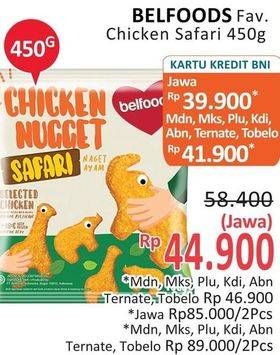 Promo Harga BELFOODS Nugget Chicken Nugget Safari 450 gr - Alfamidi