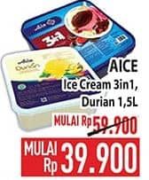 Promo Harga Aice Ice Cream Box 3in1, Durian 1500 ml - Hypermart