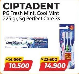 Promo Harga Ciptadent Pasta Gigi Maxi 12 Plus Cool Mint, Fresh Mint 250 gr - Alfamart