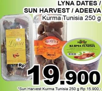 Promo Harga LYNA / SUN HARVEST / ADEEVA Kurma Tunisia 250gr  - Giant