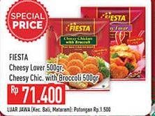Promo Harga FIESTA Naget Cheesy Lover, Cheesy Chicken With Broccoli 500 gr - Hypermart