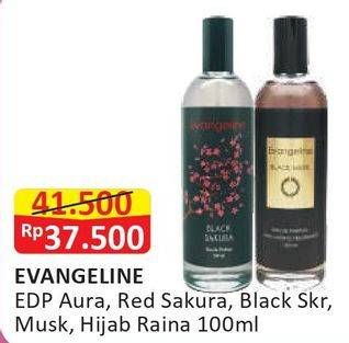 Promo Harga EVANGELINE Eau De Parfume Aura, Red Sakura, Black Sakura, Musk Lilian, Hijab, Rania 100 ml - Alfamart