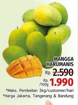 Promo Harga Mangga Harum Manis per 100 gr - LotteMart