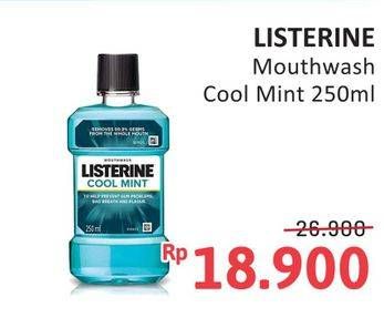 Promo Harga Listerine Mouthwash Antiseptic Cool Mint 250 ml - Alfamidi