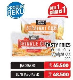 Promo Harga TASTY FRIES Kentang Goreng Beku Crinkle, Straight Cut 900 gr - Lotte Grosir