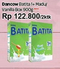 Promo Harga DANCOW Batita Susu Pertumbuhan Madu, Vanila per 2 box 900 gr - Carrefour