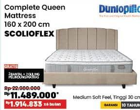 Promo Harga Dunlopillo Complete Queen Mattress Scolioflex 160 x 200cm  - COURTS