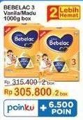 Promo Harga Bebelac 3 Susu Pertumbuhan Madu, Vanila 1000 gr - Indomaret