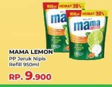 Promo Harga Mama Lemon Cairan Pencuci Piring Jeruk Nipis 950 ml - Yogya