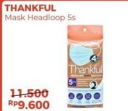 Promo Harga THANKFUL Headloop Daily Face Mask 5 pcs - Alfamart