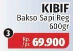 Promo Harga KIBIF Bakso Sapi 600 gr - Lotte Grosir