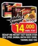 Promo Harga Sedaap Tasty Bakmi Ayam, Ayam Geprek Matah, Beef Yakiniku 115 gr - Superindo
