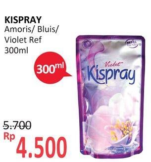 Promo Harga KISPRAY Pelicin Pakaian Bluis, Amoris, Violet 300 ml - Alfamidi