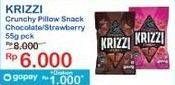 Promo Harga Krizzi Pillow Chocolate, Strawberry 55 gr - Indomaret