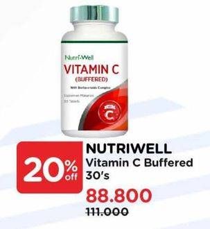 Promo Harga Nutriwell Vitamin C Buffered 30 pcs - Watsons
