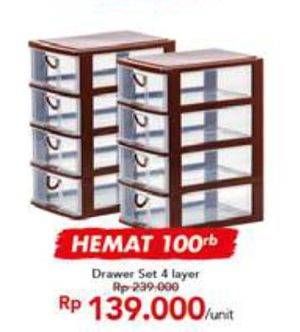 Promo Harga Drawer 4 Layer  - Carrefour