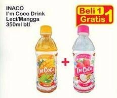 Promo Harga INACO Im Coco Drink Lychee, Mango 350 ml - Indomaret