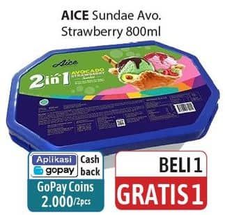 Promo Harga Aice Sundae Alpukat Strawberry 800 ml - Alfamidi