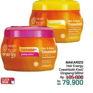 Promo Harga Makarizo Hair Energy Fibertherapy Hair & Scalp Creambath Kiwi 500 gr - LotteMart