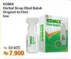Promo Harga Komix Herbal Obat Batuk Original per 4 sachet 15 ml - Indomaret