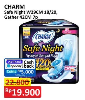 Promo Harga Charm Safe Night Gathers 42cm, Wing 29cm 7 pcs - Alfamart