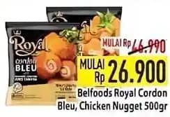 Promo Harga Belfoods Royal Nugget Cordon Bleu, Chicken Nugget S 500 gr - Hypermart