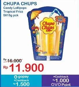 Promo Harga Chupa Chups Candy Tropical Frizz 5 pcs - Indomaret