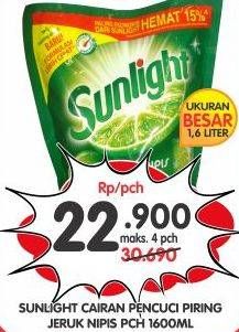 Promo Harga SUNLIGHT Pencuci Piring Jeruk Nipis 100 1600 ml - Superindo