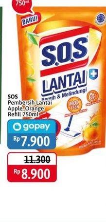 Promo Harga SOS Pembersih Lantai Apple, Orange 750 ml - Alfamidi