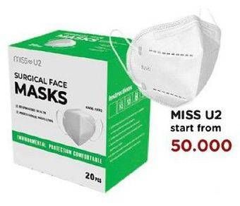 Promo Harga MISS U2 Masker 20 pcs - Watsons