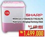 Promo Harga Sharp ES-T79SJ-BL/PK | Washing Machine Twin Tube 7.5kg  - Hypermart