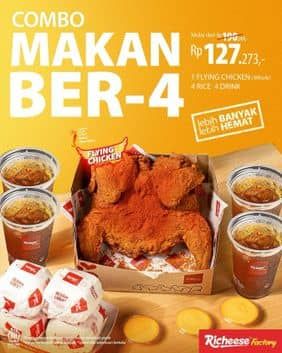Promo Harga Combo Makan Ber-4  - Richeese Factory