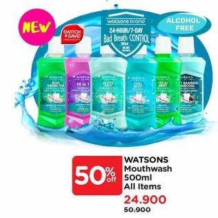 Promo Harga WATSONS Mouthwash All Variants 500 ml - Watsons