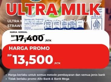 Promo Harga Ultra Milk Susu UHT 750 ml - Carrefour