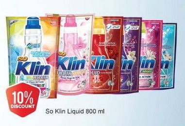 Promo Harga SO KLIN Liquid Detergent 800 ml - Alfamart
