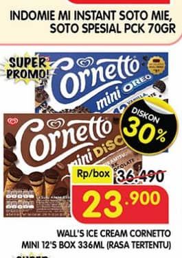 Promo Harga Walls Cornetto Mini per 12 pcs 28 ml - Superindo