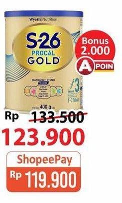 Promo Harga S26 Procal Gold Susu Pertumbuhan 400 gr - Alfamart